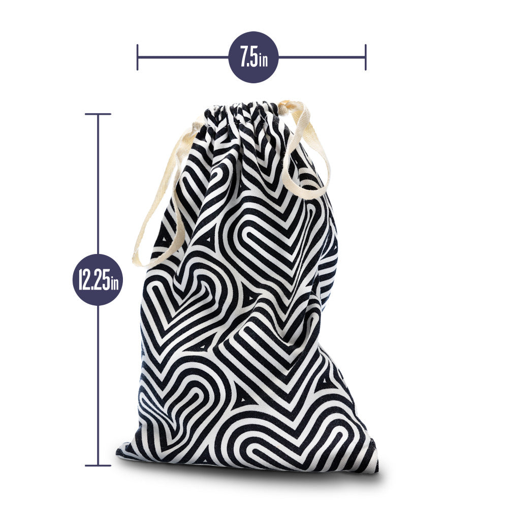 Stylish lint-free cotton toy storage bag with drawstring tie closure, perfect for discreet storage and easy cleaning.
Keywords: toy storage bag, cotton storage bag, lint-free bag, drawstring closure, machine washable, soft cotton bag, discreet toy storage, 7.5" x 12.25" bag, stylish storage bag, tumble-dry safe