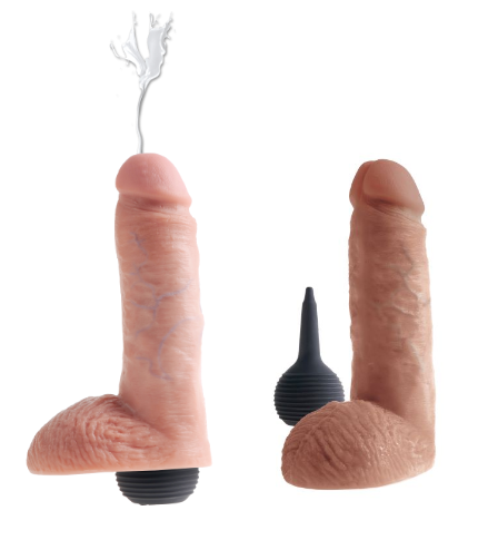 King Cock: 8" Squirting Cock with Balls Dildo