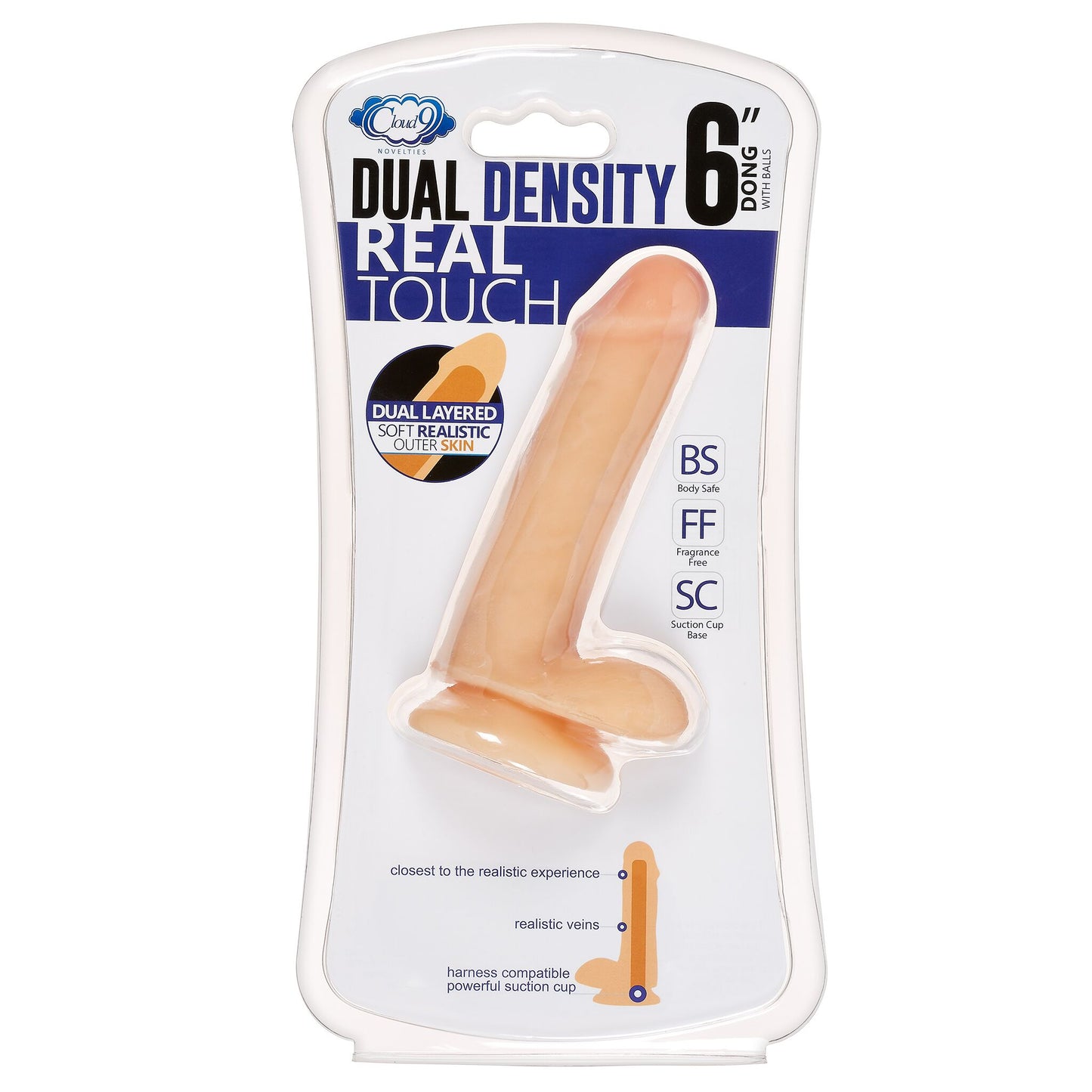6" Light Dual Density Realistic Dildo from Cloud 9