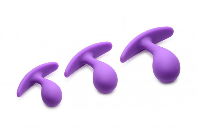 3pc Frisky Booty Poppers Set of Curved Silicone Anal Trainers