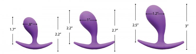 3pc Frisky Booty Poppers Set of Curved Silicone Anal Trainers
