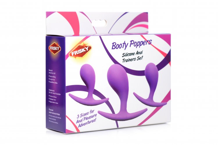 3pc Frisky Booty Poppers Set of Curved Silicone Anal Trainers