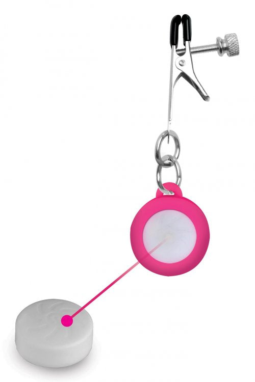 Charmed: Pink Light Up Nipple Clamps with Alligator Ends