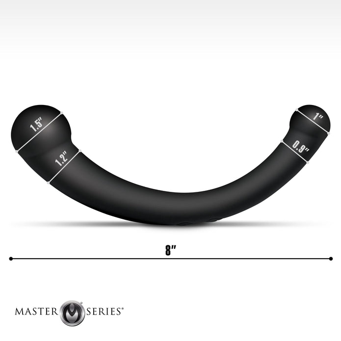 Crescent-shaped vibrating dual-ended dildo in Silver or Black, featuring 3 speeds, 7 patterns, premium silicone, and waterproof design for G-spot or P-spot stimulation.
10X Vibra-Crescent dildo, crescent-shaped vibrator, G-spot vibrator, P-spot stimulator, Silver vibrating dildo, Black dual-ended dildo, waterproof silicone vibrator, rechargeable crescent dildo, 10-mode vibrator, premium silicone sex toy