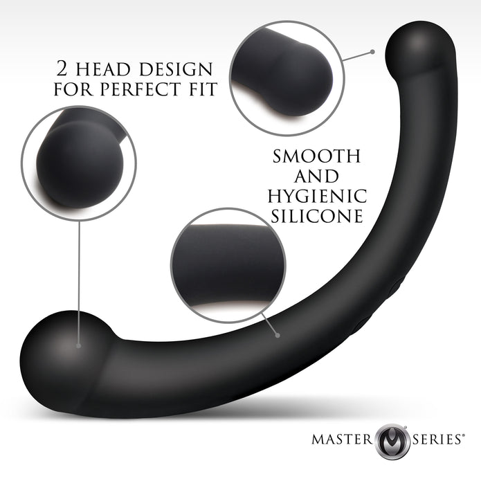 Crescent-shaped vibrating dual-ended dildo in Silver or Black, featuring 3 speeds, 7 patterns, premium silicone, and waterproof design for G-spot or P-spot stimulation.
10X Vibra-Crescent dildo, crescent-shaped vibrator, G-spot vibrator, P-spot stimulator, Silver vibrating dildo, Black dual-ended dildo, waterproof silicone vibrator, rechargeable crescent dildo, 10-mode vibrator, premium silicone sex toy
