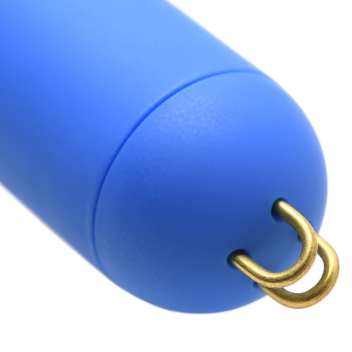 Zeus Electrosex Pinpoint Zapping Wand with two shock levels. Compact, black and blue ribbed handle for control. Perfect for intense sensory play. Keywords: electrosex wand, Zeus zapping wand, BDSM e-stim tool, pinpoint electro wand, sensory play zapper, e-stim intensity wand, ribbed handle wand, portable electrosex toy, Zeus electro gear, electrical sensory toy.