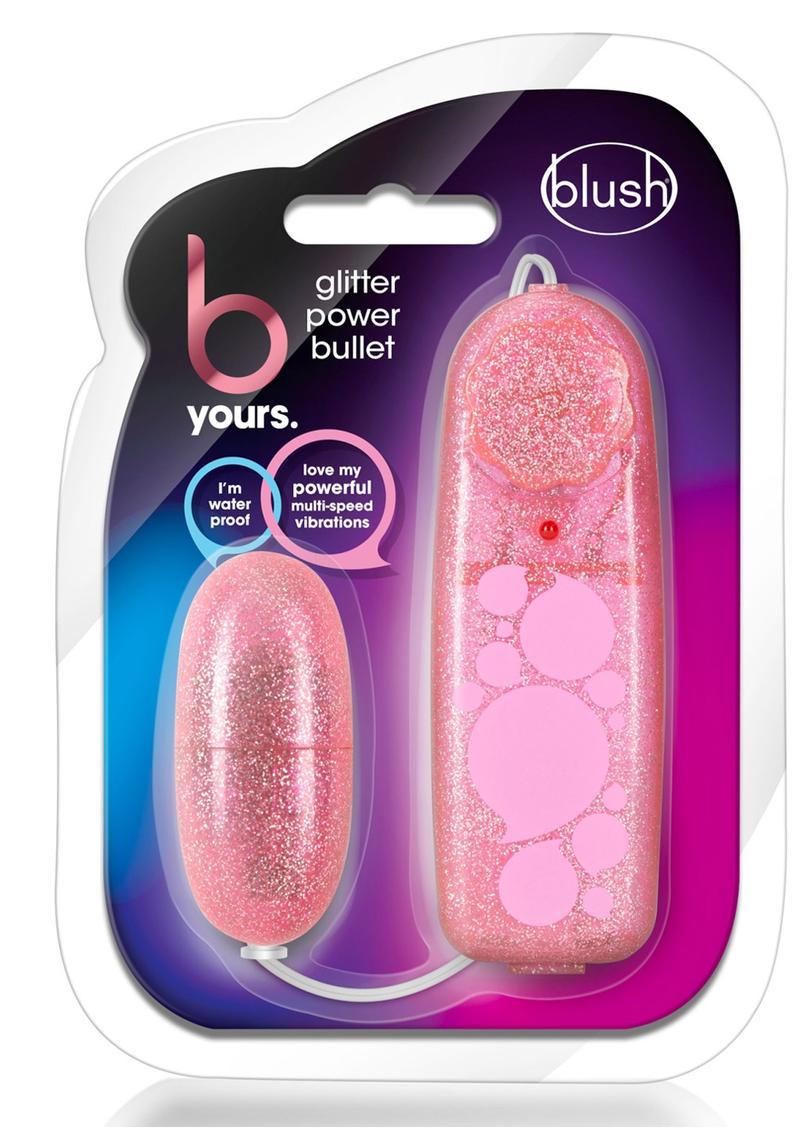 B Yours Glitter Power Bullet Vibrator with Remote Control - Pink B Yours Glitter Power Bullet vibrator with tunable speeds, waterproof design, and glitter finish.
Keywords: waterproof bullet vibrator, glitter vibrator, adjustable-speed bullet, body-safe ABS vibrator, glitter blue vibrator, glitter pink vibrator, versatile bullet vibrator, multi-speed bullet, compact bullet vibrator.