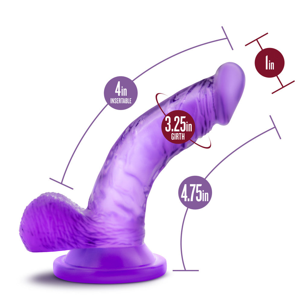 Naturally Yours Mini Cock, lifelike dildo with curved shaft, suction cup base, and body-safe materials, available in pink or purple.
beginner dildo, lifelike dildo, pink dildo, purple dildo, G-spot stimulation, P-spot stimulation, pegging toy, harness-compatible dildo, suction cup dildo, body-safe TPE, beginner-friendly sex toy
