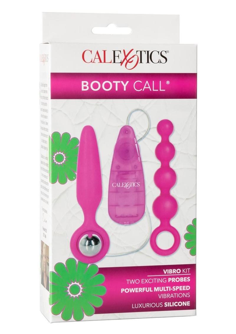 Booty Call Booty Vibro Kit Silicone Vibrating Butt Plug and Anal Beads with Wired Remote Controlled Bullet