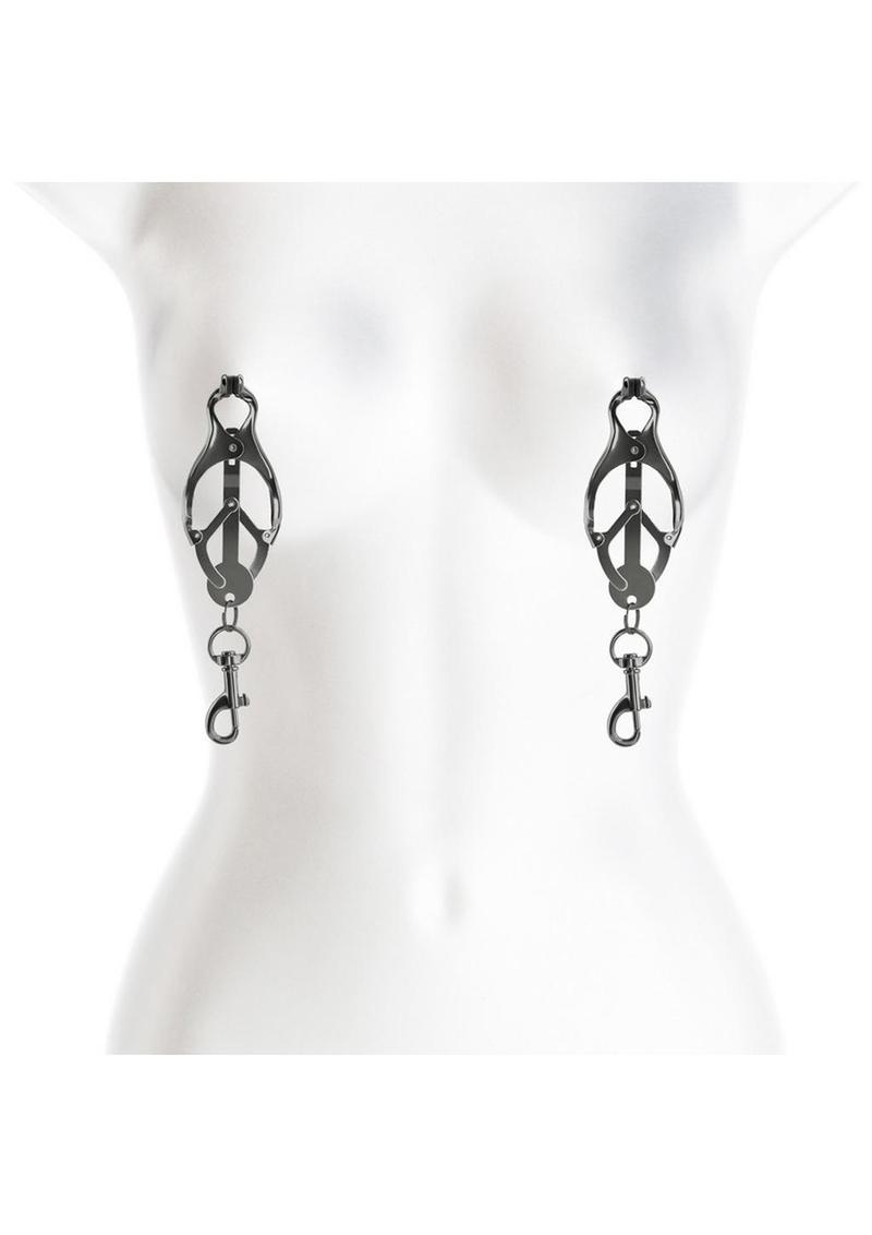 Clover-shaped nipple clamps with pull-to-tighten design, nickel-free metal, and silicone tips for intense stimulation.
Keywords: clover nipple clamps, pull-tight nipple clamps, nickel-free BDSM clamps, intense nipple play, silicone-tipped clamps, advanced nipple clamps, BDSM accessories, rose gold clamps, gunmetal nipple clamps, luxury nipple play tools.