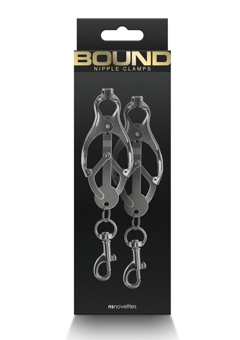 Bound Nipple Clamps C3 - Gray/Grey/Gun Metal/Metal Clover-shaped nipple clamps with pull-to-tighten design, nickel-free metal, and silicone tips for intense stimulation.
Keywords: clover nipple clamps, pull-tight nipple clamps, nickel-free BDSM clamps, intense nipple play, silicone-tipped clamps, advanced nipple clamps, BDSM accessories, rose gold clamps, gunmetal nipple clamps, luxury nipple play tools.