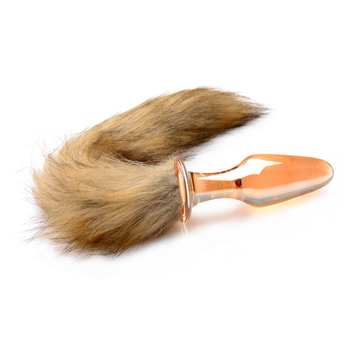 Tailz Fox Tail Glass Anal Plug | Orange glass anal plug with faux fox tail, body-safe borosilicate glass, and tapered design Medusas Tailz Fox Tail Glass Anal Plug | Orange glass anal plug with faux fox tail, body-safe borosilicate glass, and tapered design Medusas