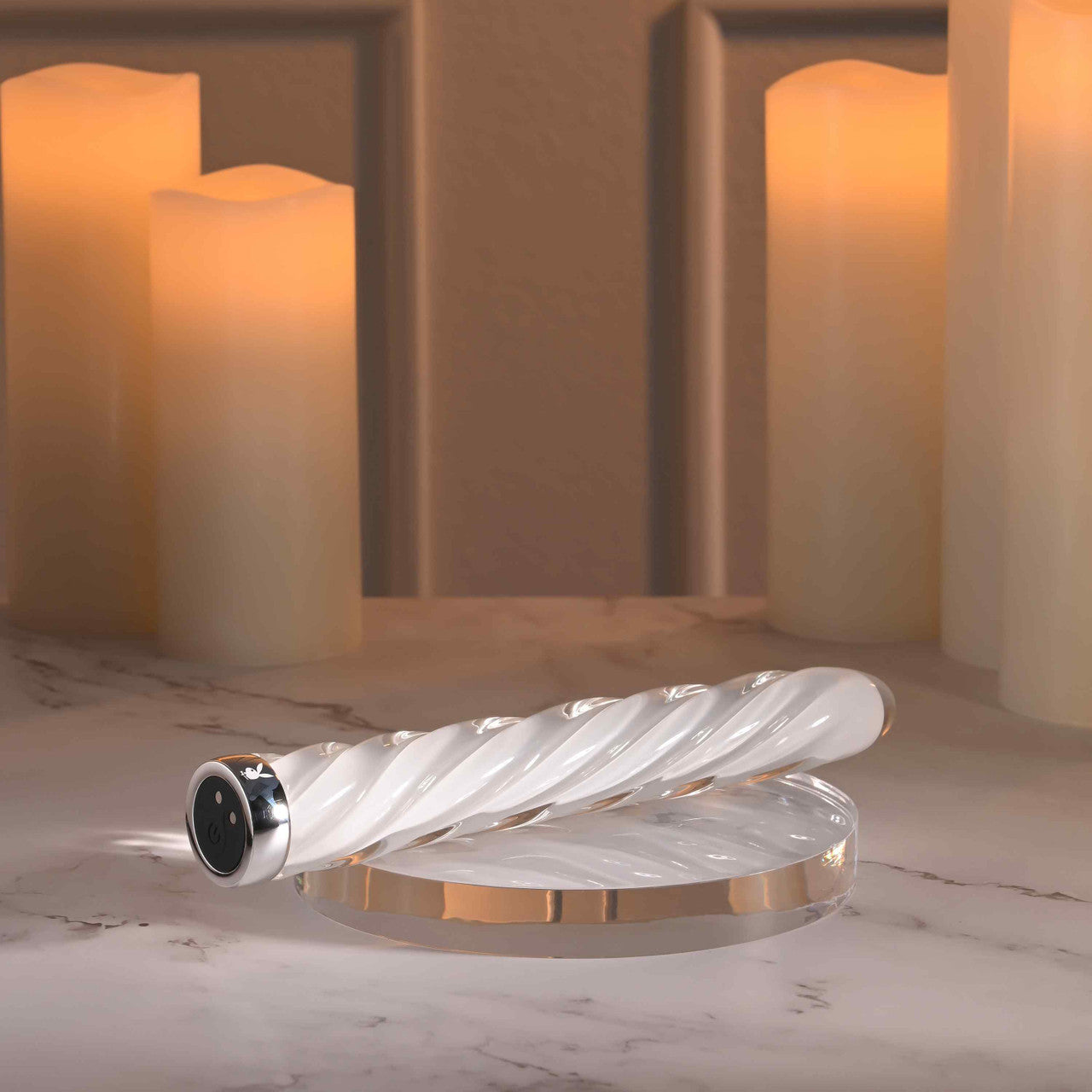 Glass vibrator with a spiral design, 10 vibration speeds, body-safe materials, and temperature play options.
glass vibrator, spiral glass vibrator, body-safe vibrator, temperature play toy, rechargeable glass vibrator, waterproof vibrator, phthalate-free vibrator, borosilicate glass toy, spiral texture vibrator, luxury vibrator