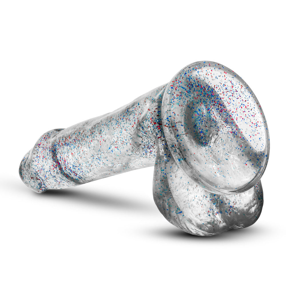 Naturally Yours 6 Inch Glitter Cock, sparkling dildo with flexible shaft, suction cup base, and body-safe materials.
glitter dildo, shimmering crystal dildo, soft flexible dildo, suction cup base, harness-compatible toy, body-safe TPE, 6-inch dildo, beginner-friendly dildo, sparkling sex toy