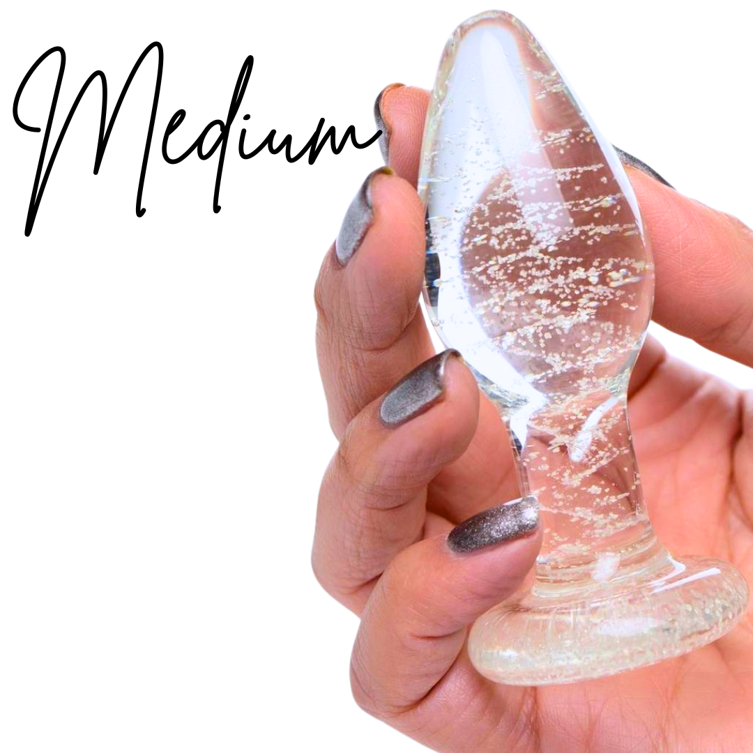 Glow-in-the-dark glass anal plug with swirl pattern, body-safe material, and temperature play compatibility.
glow-in-the-dark anal plug, borosilicate glass plug, Booty Sparks glass plug, temperature play anal toy, glowing butt plug, body-safe anal plug, small anal plug, medium anal plug, large anal plug, luminous glass toy, St. Patrick's Day anal plug