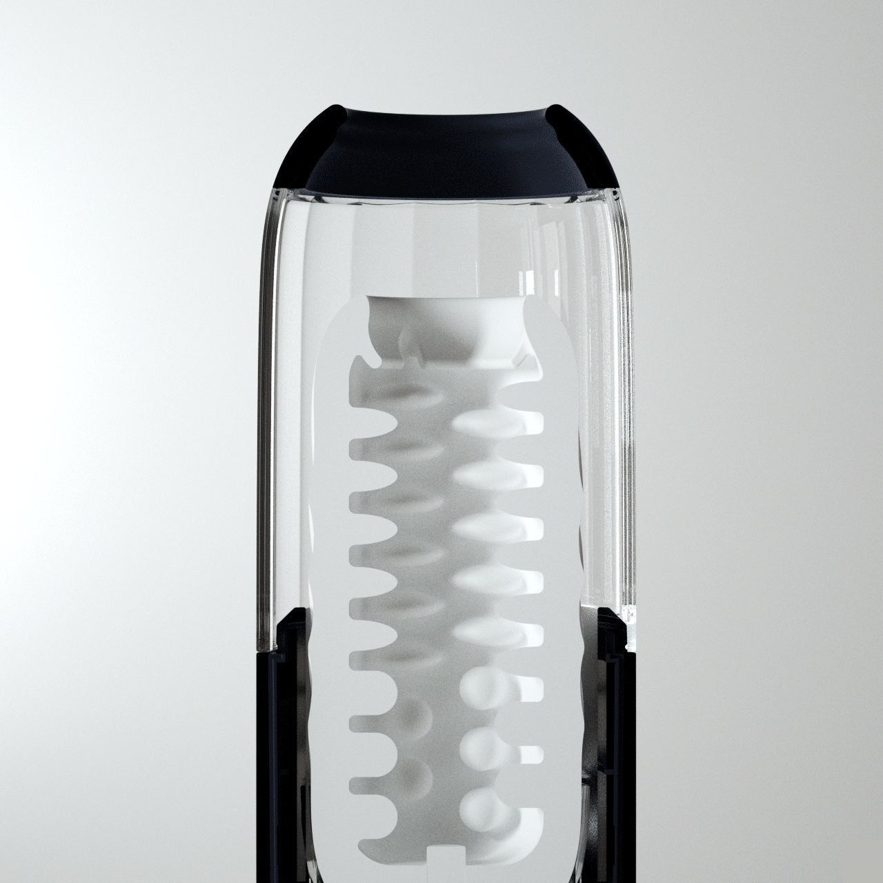 Alex Neo 2 Interactive Thrusting Masturbator, app-controlled, 7 thrusting modes, textured TPE sleeve, rechargeable, interactive adult content compatible.