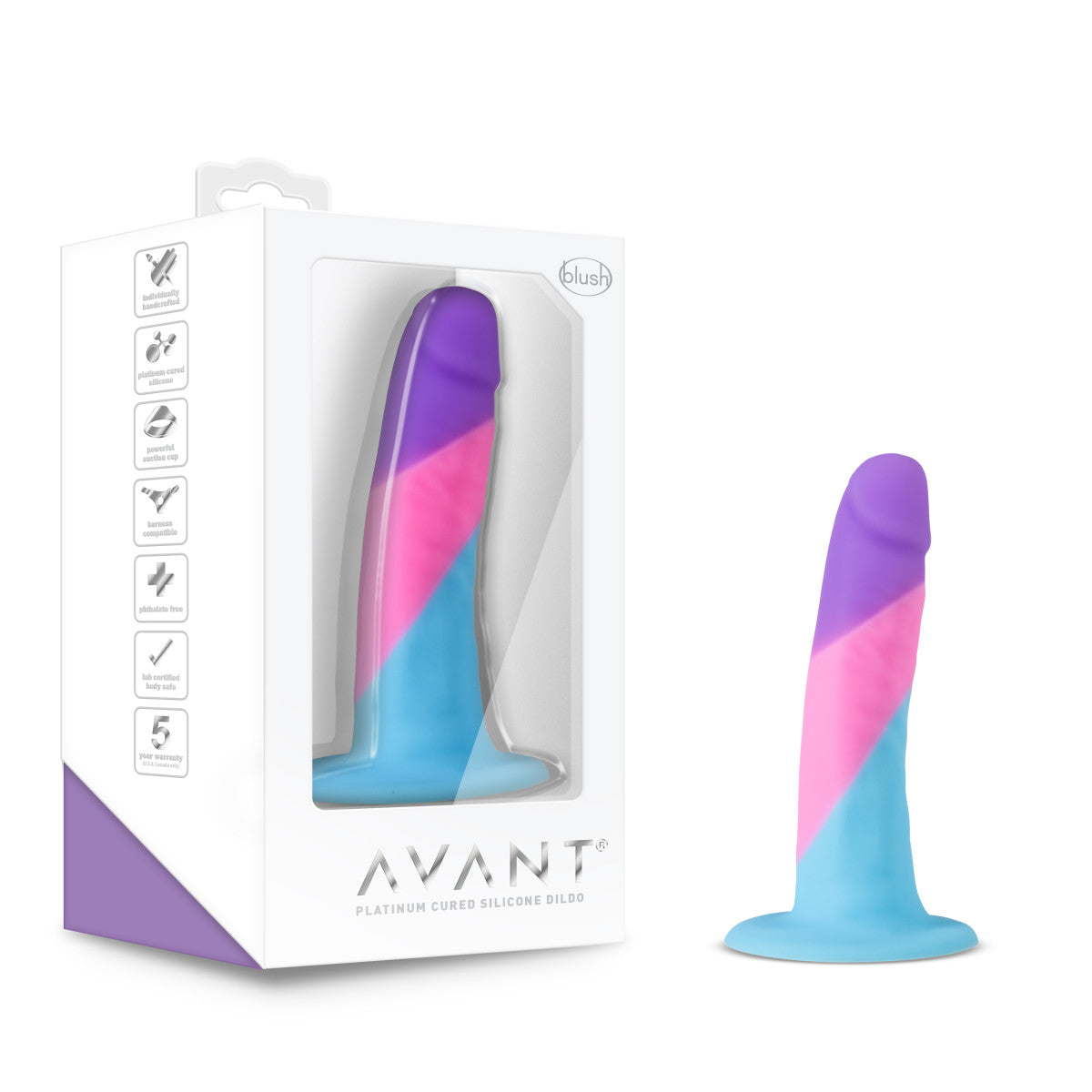 Vision of Love D15: Artisan 5 Inch Dildo with Suction Cup Base - Elegantly Made with Smooth Ultrasilk® Purio™ Silicone | Avant By Blush®