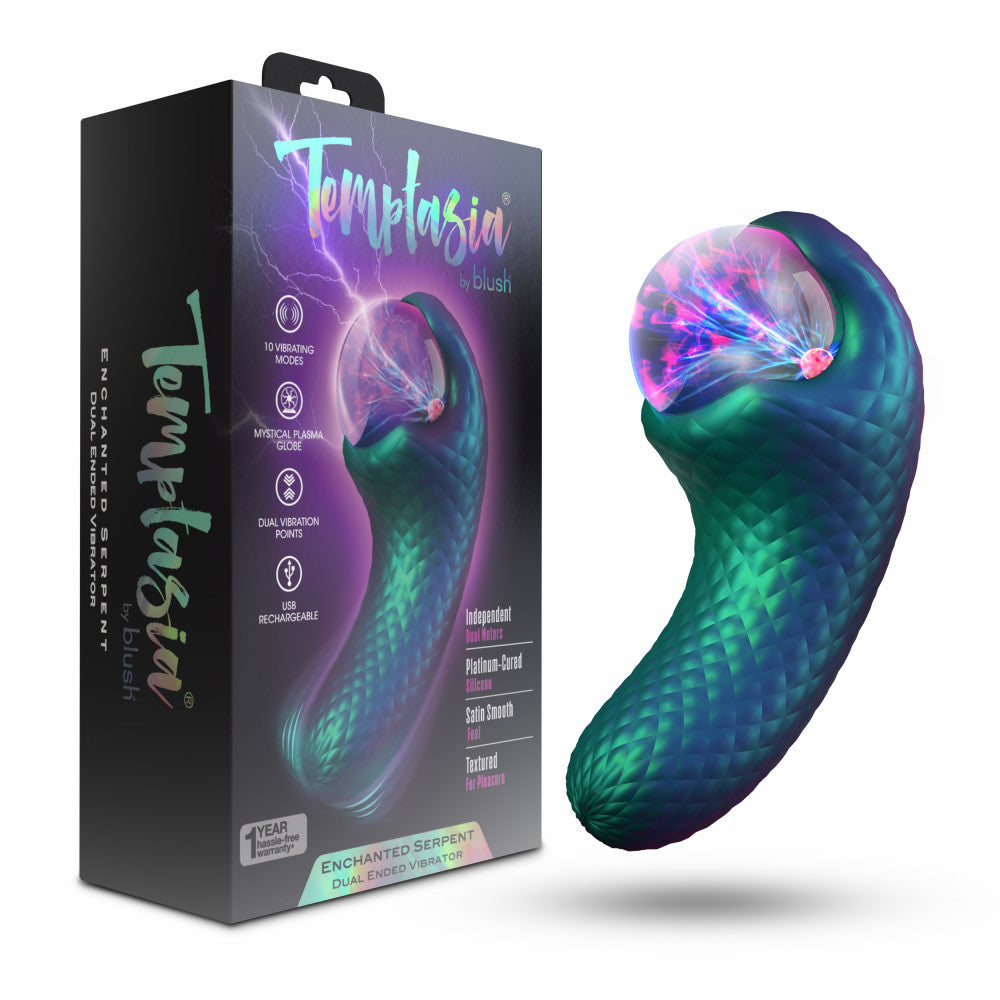 Enchanted Serpent Pulse Vibrator With Mystical Plasma Globe ♥ Temptasia By Blush®