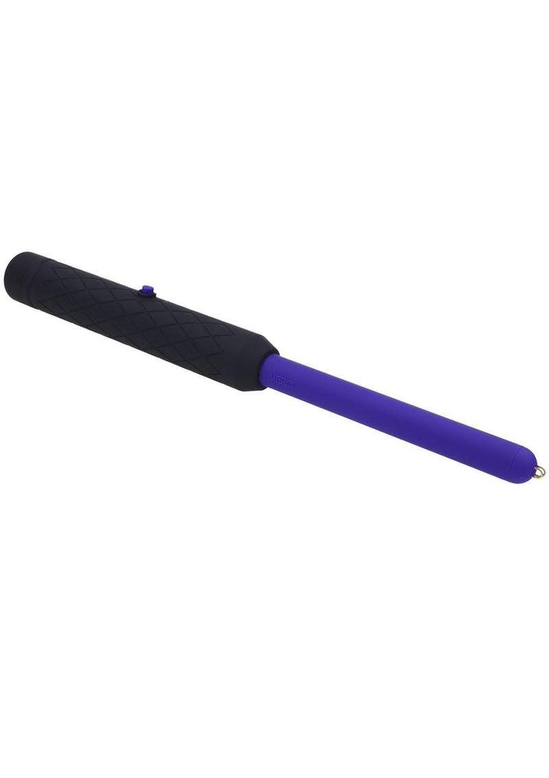Merci The Stinger Electroplay Wand - Black/Purple Stinger Electroplay Wand with non-conductive rubber grip, violet shaft, and dual-prong design for tickling, tingling, and moderate stings