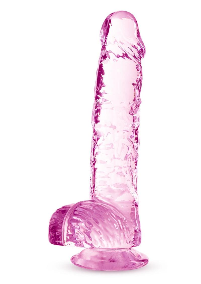 Realistic Crystalline Transparent Dildo with Balls and Suction Cup Base | Naturally Yours By Blush®