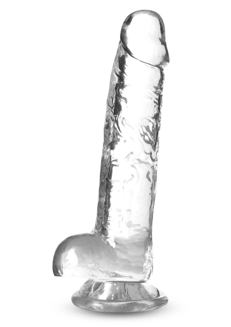 Realistic Crystalline Transparent Dildo with Balls and Suction Cup Base | Naturally Yours By Blush®
