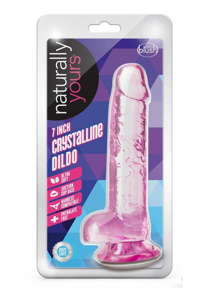 Realistic Crystalline Transparent Dildo with Balls and Suction Cup Base | Naturally Yours By Blush®