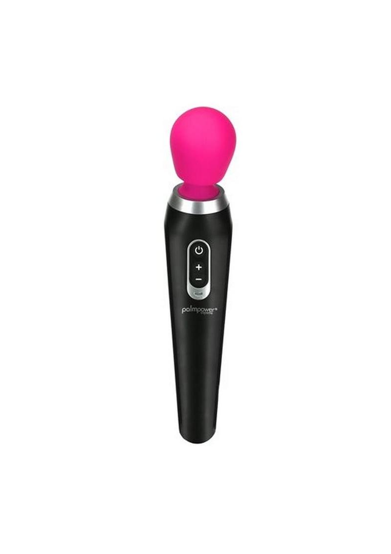 PalmPower Extreme, a rechargeable silicone wand with 7 functions, ergonomic curve, PowerBullet motor, and USB Type-C charging for powerful vibrations.
rechargeable silicone massager, powerful wand vibrator, ergonomic wand, USB Type-C wand, waterproof massager, travel lock vibrator, deep rumbly vibrations, fuchsia wand massager
