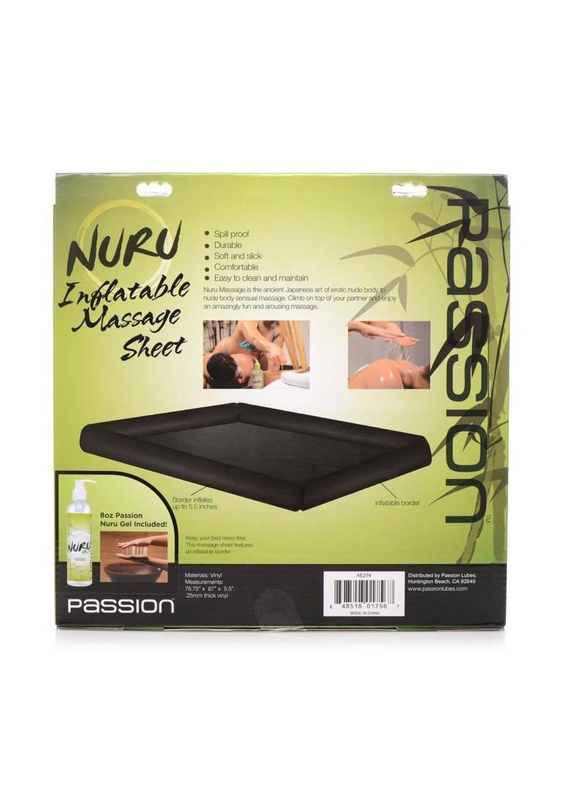 Nuru massage sheet with inflatable border and Japanese-style gel for spill-proof, slippery, sensual fun.
nuru massage sheet, inflatable massage sheet, nuru oil kit, spill-proof vinyl sheet, erotic massage kit, waterproof play sheet, Japanese massage gel, slippery massage sheet, sensual oil wrestling, durable vinyl sheet.