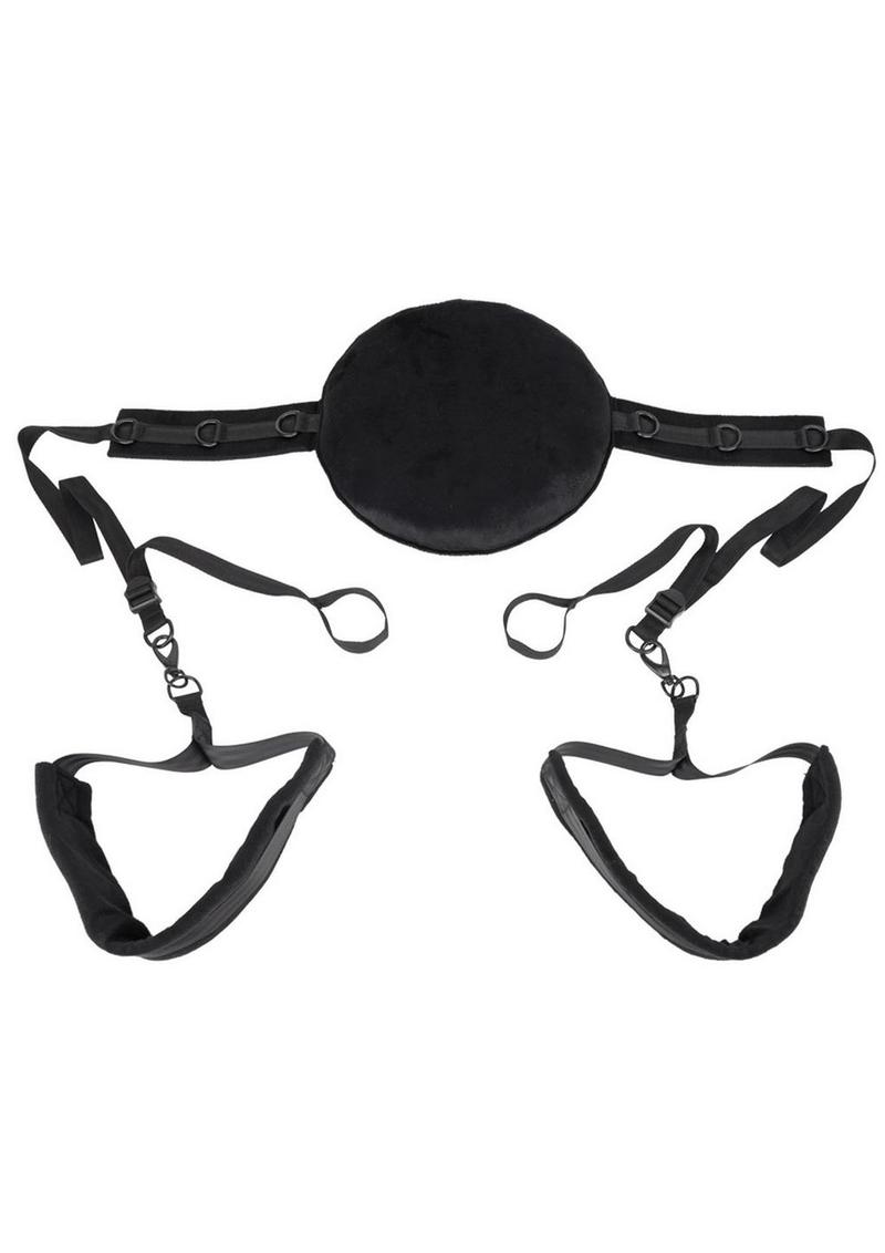 Pillow-backed sex sling with adjustable ankle and thigh straps, padded for comfort and secure with durable hardware.
Pivot Positioning Partner, Sportsheets sex sling, supportive sex pillow, adjustable ankle straps, thigh support sling, sex positioning aid, padded shoulder straps, durable sex sling, versatile positioning gear, comfortable restraint sling