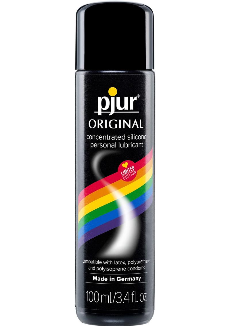 Pjur Original Silicone Lubricant Limited Pride Edition
Pjur Original Rainbow Edition, ultra-concentrated silicone lubricant in a rainbow bottle, long-lasting and body-safe for intimacy and massage.
silicone lubricant, long-lasting lube, rainbow lube bottle, body-safe lubricant, non-sticky lube, massage lubricant, condom-compatible lube, silicone-based lube, premium personal lubricant, Pjur silicone lube.