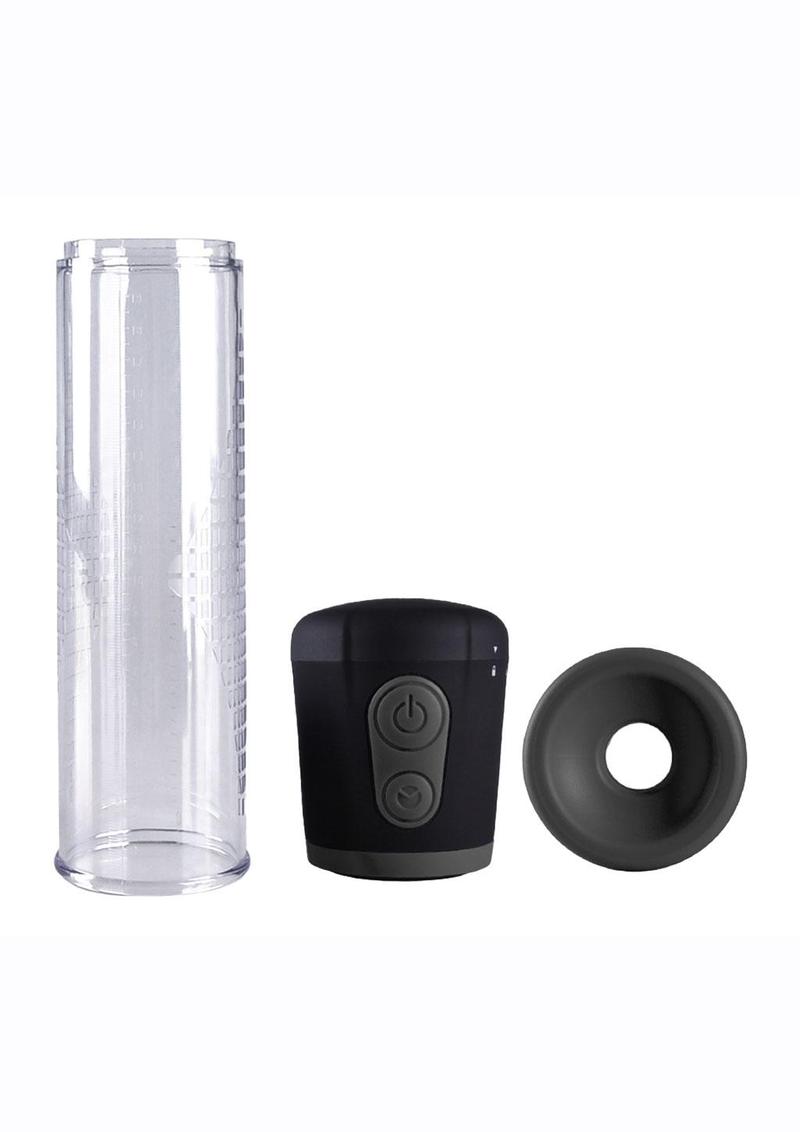 PowerBullet® Got Big Dick Automatic Penis Pump with 3 pressure levels, measurement lines, and a soft silicone opening for comfort and ease of use.