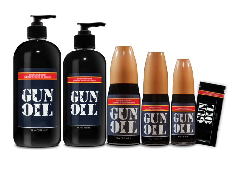 GUN OIL® Silicone Lubricant with long-lasting formula, waterproof design, and soothing Vitamin E and Aloe Vera for ultimate comfort.