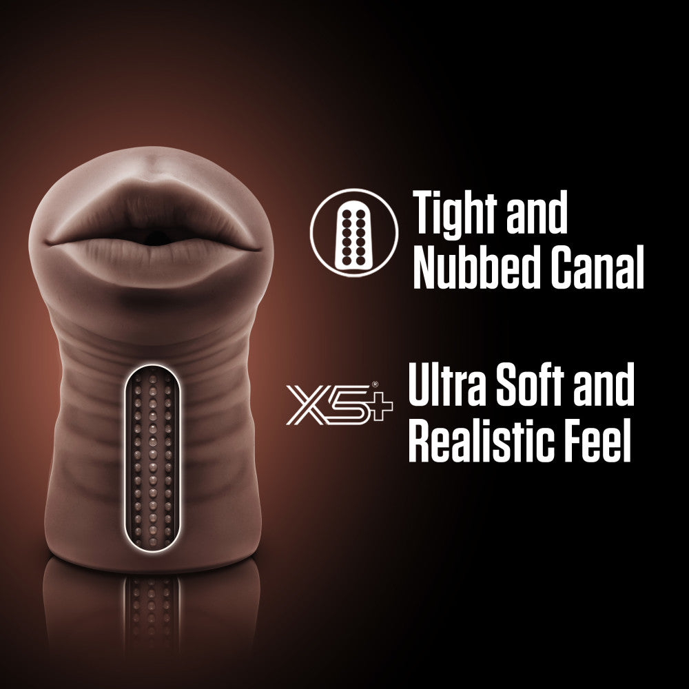 Brown male masturbator with a tight, nubbed canal, vibrating bullet, and lifelike X5® Plus material for intense sensations.
Keywords: male stroker, vibrating stroker, Krystal masturbator, tight canal stroker, vibrating bullet, X5® Plus material, open-ended masturbator, lifelike male toy, portable male stroker, realistic sensations, hybrid lube compatible, compact masturbator, AI-inspired sex toy
