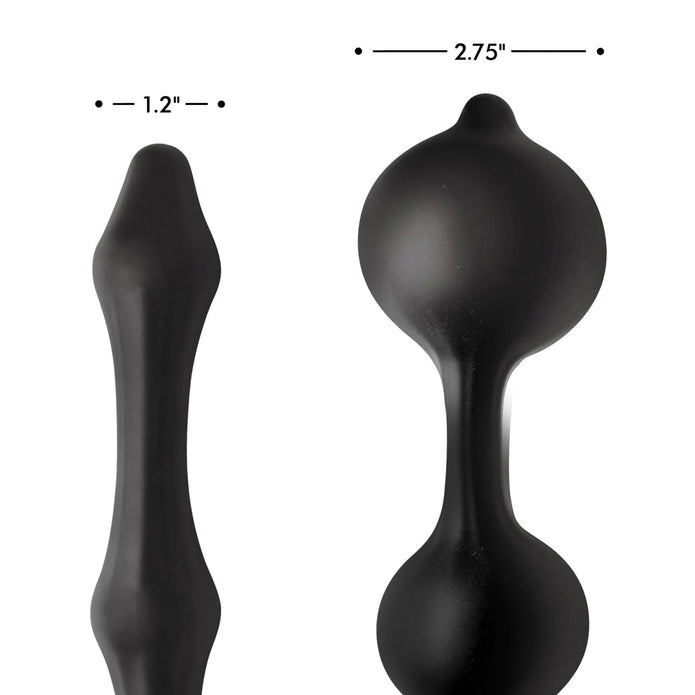 Black inflatable silicone anal plug with attached cock and ball ring, featuring rattling balls, a hand pump, and silky smooth, body-safe silicone material.
inflatable anal plug with cock ring, silicone anal plug with rattling balls, adjustable anal plug, cock and ball ring combo toy, anal and erection enhancer, phthalate-free anal plug, customizable inflatable anal toy, black silicone anal toy.