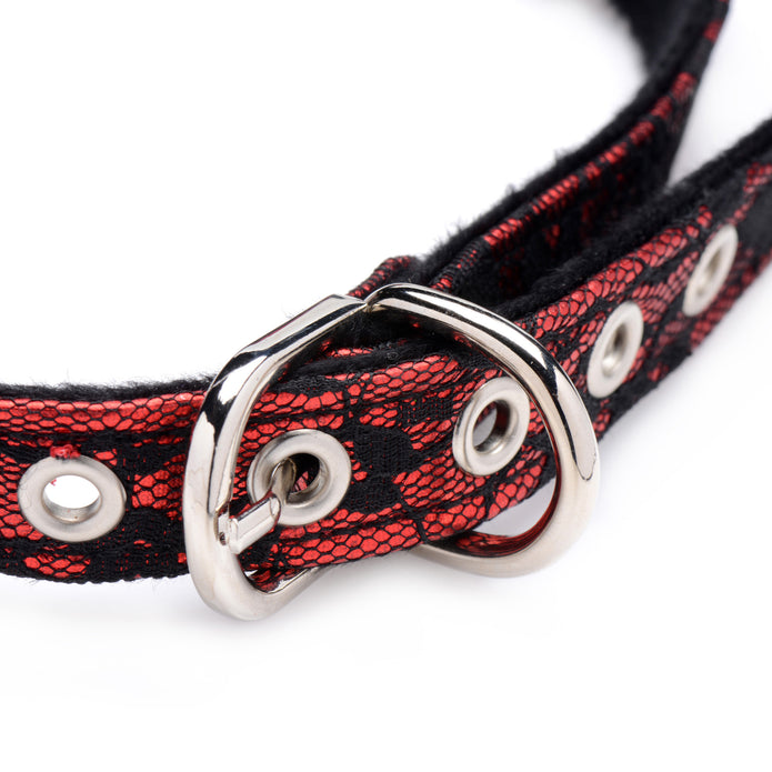 Master Series Silicone Ball Gag with a red rose accent, breathable silicone ball, adjustable lace strap, and soft inner lining.
Master Series ball gag, rose ball gag, breathable silicone gag, red and black lace gag, adjustable BDSM gag, realistic rose gag, soft inner lining gag, bondage accessories, floral ball gag, premium silicone gag.