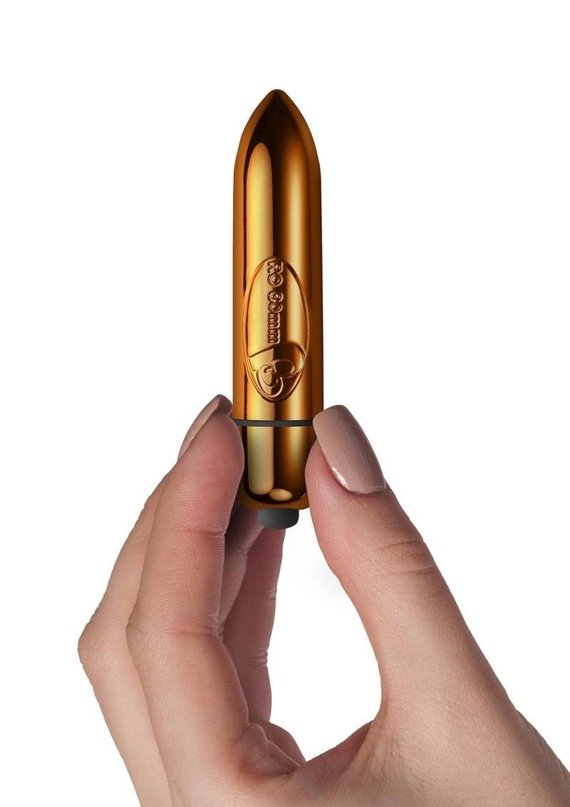 RO 80 Mm Single Speed Bullet Vibrator - Champagne Gold/Silver
Chrome single-speed waterproof bullet vibrator for targeted stimulation; compact and award-winning.
single-speed bullet vibrator, waterproof micro vibe, chrome bullet vibrator, award-winning vibrator, pocket-sized vibrator, Rocks Off bullet vibrator, powerful discreet vibrator, travel-friendly bullet, N battery vibrator, phthalate-free vibrator, body-safe bullet vibe, best-selling bullet vibe