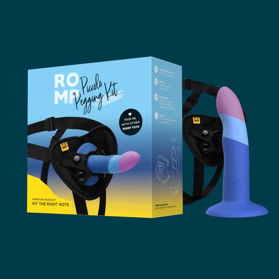 Romp Piccolo Pegging Kit | 5 Inch Suction Cup Dildos | Bullet Vibrator & Harness Strap On Compatible