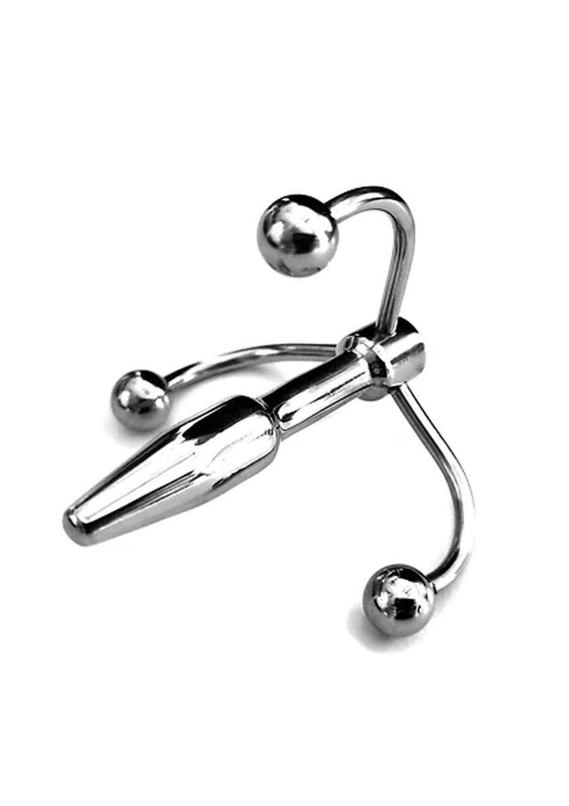 Rouge Crown Penis Plug Stainless | Stainless steel Crown Penis Plug with triple-hook end Medusas Rouge Crown Penis Plug Stainless | Stainless steel Crown Penis Plug with triple-hook end Medusas