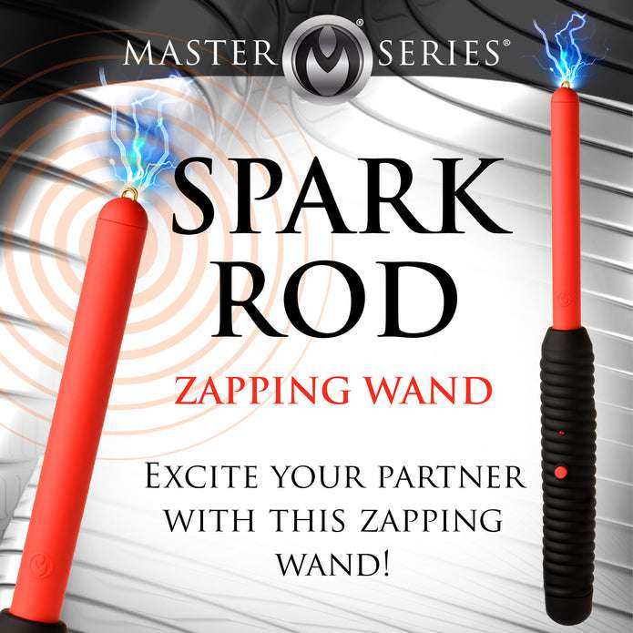 Spark Rod Zapping Wand for pinpoint e-stim sensations with ribbed handle and loud zap sound, perfect for sensory play and BDSM.
e-stim sensations, pinpoint shock, BDSM toy, electrosex gear, sensory play wand, ribbed handle, kink scene accessory, safe e-stim device