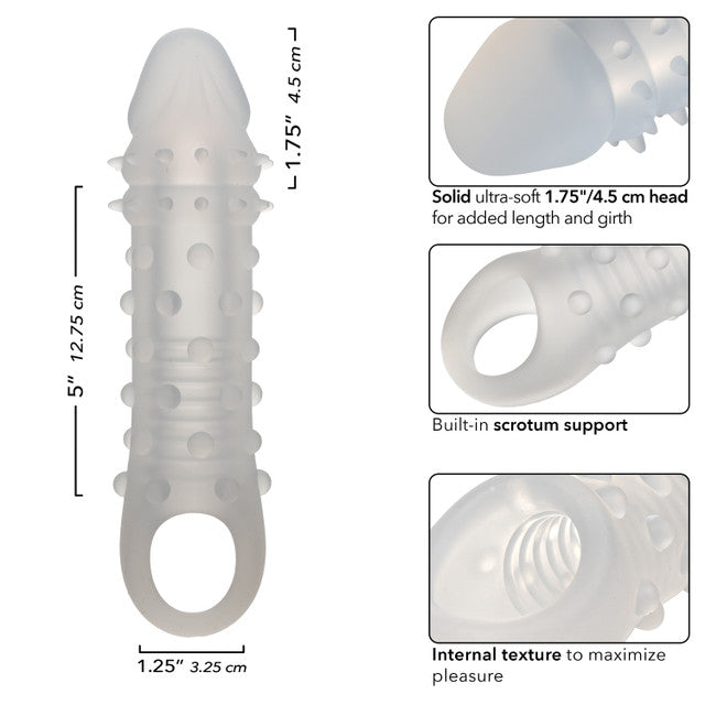 Performance Maxx™ Liquid Silicone Adonis® Clear Liquid Silicone penis enhancer with a 1.75-inch solid head, textured interior, and built-in scrotum strap for secure, waterproof pleasure.
Performance Maxx Adonis, Liquid Silicone enhancer, penis sleeve with scrotum strap, textured hollow shaft, waterproof penis enhancer, phthalate-free silicone sleeve, length and girth enhancer, secure penis sleeve, clear silicone penis enhancer, premium penis extension