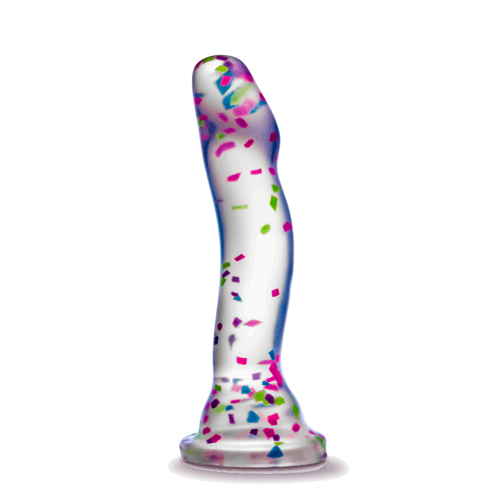 Glow-in-the-dark dildo with neon confetti, crafted from body-safe Purio™ silicone, featuring a curved design, suction base, and playful visual appeal.
Keywords: glow-in-the-dark dildo, confetti dildo, silicone dildo, suction cup dildo, harness-compatible dildo, body-safe dildo, Purio silicone, G-spot dildo, P-spot dildo, fun adult toy.