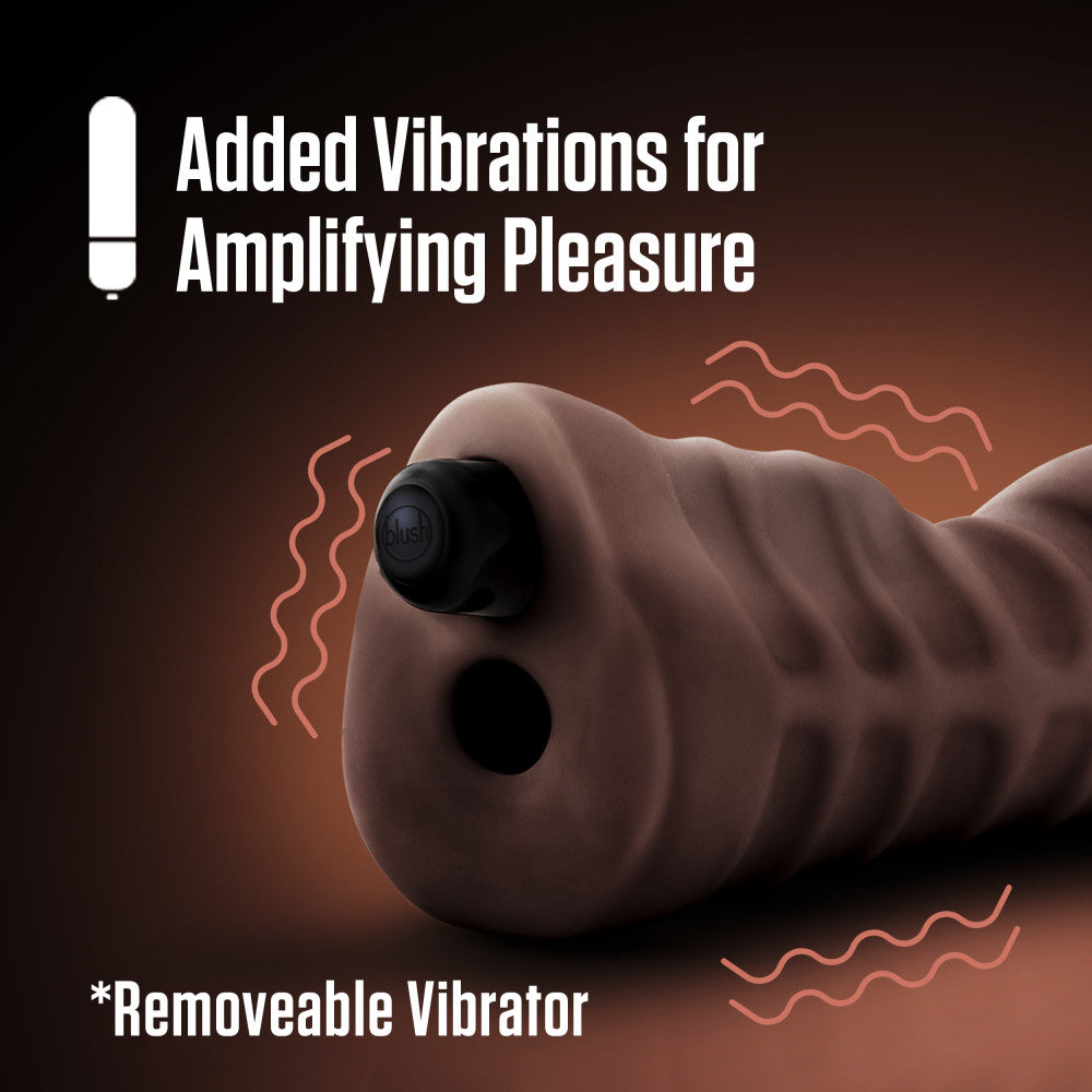 Brown male masturbator with a tight, nubbed canal, vibrating bullet, and lifelike X5® Plus material for intense sensations.
Keywords: male stroker, vibrating stroker, Krystal masturbator, tight canal stroker, vibrating bullet, X5® Plus material, open-ended masturbator, lifelike male toy, portable male stroker, realistic sensations, hybrid lube compatible, compact masturbator, AI-inspired sex toy