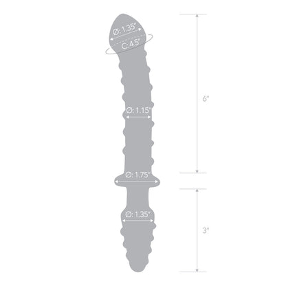 10-inch double-ended glass dildo with a tapered tip and swirling ridges for G-spot or backdoor stimulation. Hypoallergenic, fracture-resistant, and temperature-responsive.

Gläs Mr. Swirly dildo, 10-inch glass dildo, double-ended glass dildo, glass butt plug, ridged glass dildo, G-spot glass toy, P-spot stimulation toy, hypoallergenic glass dildo, temperature-responsive glass toy, handblown artisan glass dildo