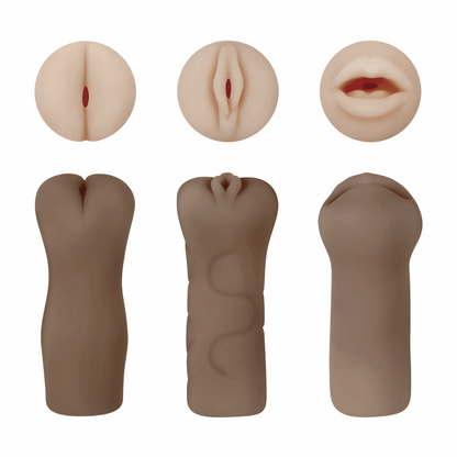 Set of 3 lifelike strokers with unique textures for anal, vaginal, and oral stimulation; 5-inch TPE design.

3-piece stroker set, lifelike strokers for men, anal stroker, vaginal stroker, oral stroker, TPE strokers, body-safe masturbators, Evolved Novelties strokers, water-based lube strokers, latex-free strokers, phthalate-free masturbators, compact stroker set, male masturbator trio.