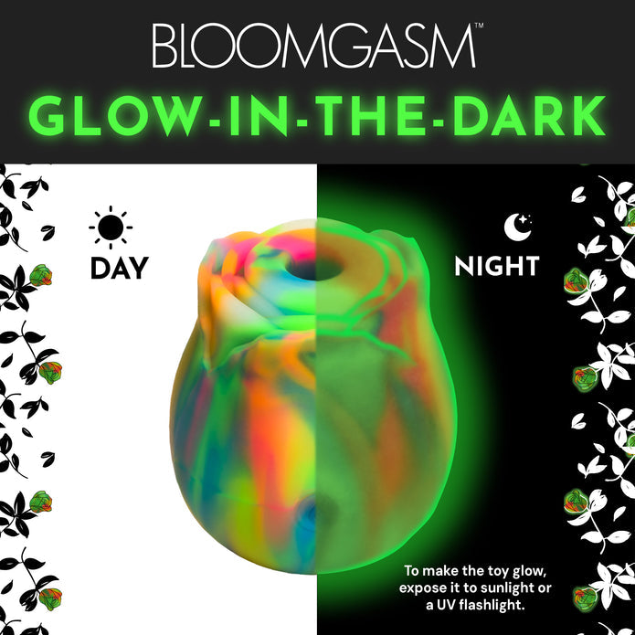 Glow Rose Rechargeable Silicone Glow In The Dark Rose Clit Stimulator ♥ Bloomgasm