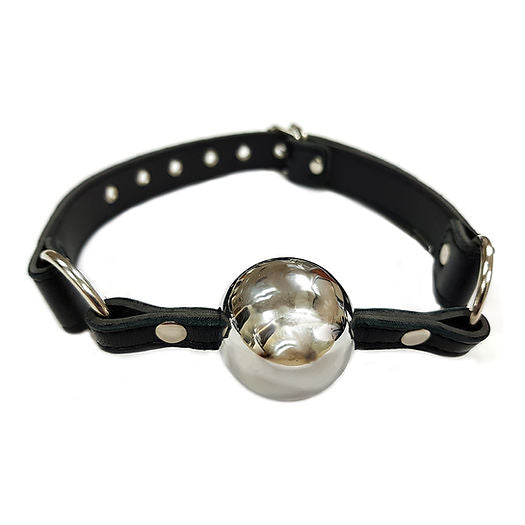 Adjustable black leather ball gag with a hollow stainless steel ball, designed for comfort and secure fit, ideal for BDSM play.
ball gag, stainless steel ball gag, hollow ball gag, adjustable leather strap gag, BDSM gag, black-and-silver gag, beginner BDSM accessories, breathable ball gag, kink gear, leather BDSM accessories, stylish ball gag, adjustable BDSM toys.