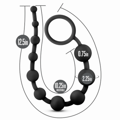 Anal Adventure Platinum Silicone 10 Anal Beads