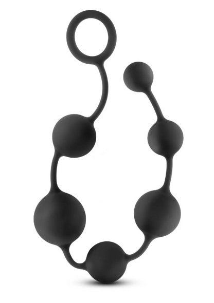Anal Adventure Platinum Silicone Large Butt Beads looped to show product