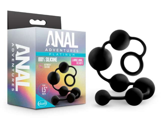 Anal Adventure Platinum Silicone Large Butt Beads packaging 