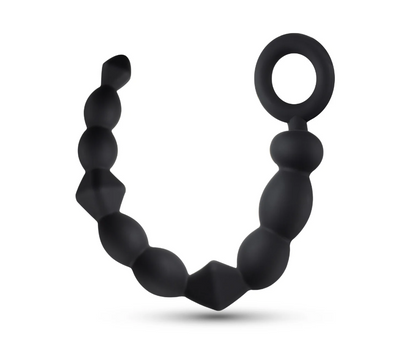 Silicone Beginner Anal Beads: Body-safe silicone beads with progressive sizes, pull loop, and silky smooth finish for comfortable anal play.